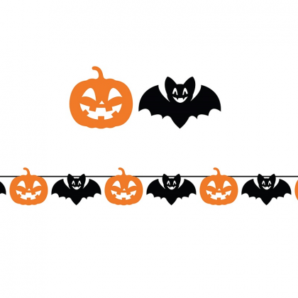 Girlanda Halloween Tekvica a netopiere