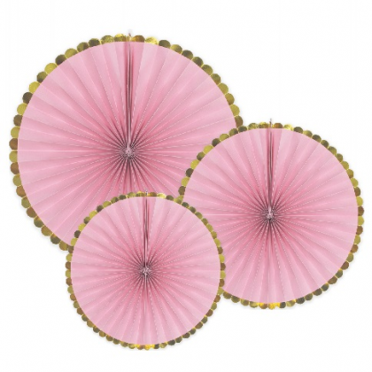 Rozety Ružové so zlatým okrajom