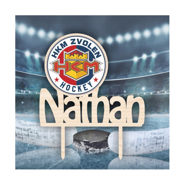 Zápich na tortu HKM Zvolen s menom