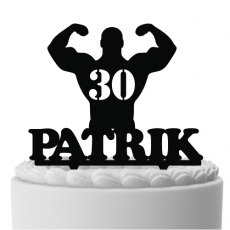 Zápich na tortu Body builder s menom