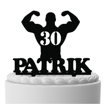 Zápich na tortu Body builder s menom