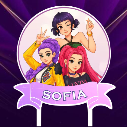 Zápich na tortu K-Pop Hunters s menom