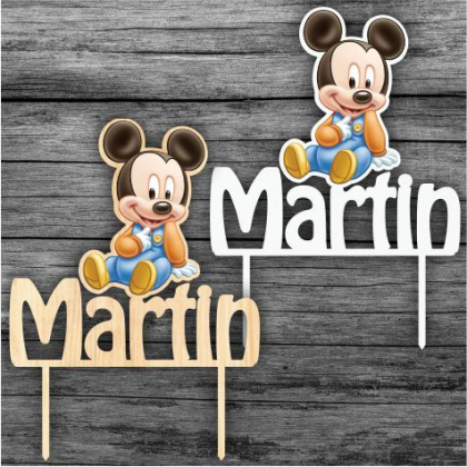 Tortový zápich Mickey Mouse baby s menom 
