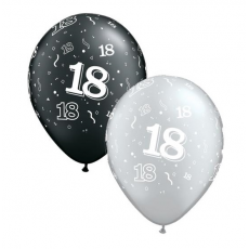 Balón číslo 18 RND Black&Silver 11´´