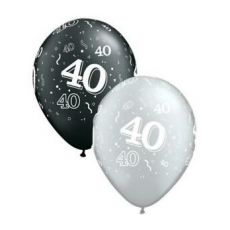 Balón číslo 40 RND Black&Silver 11´´ 