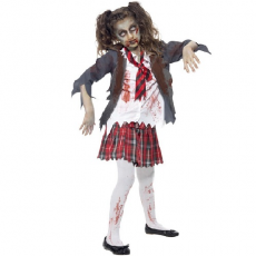 Dievčenský kostým Zombie žiačka